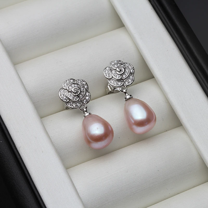 purple pearl earring