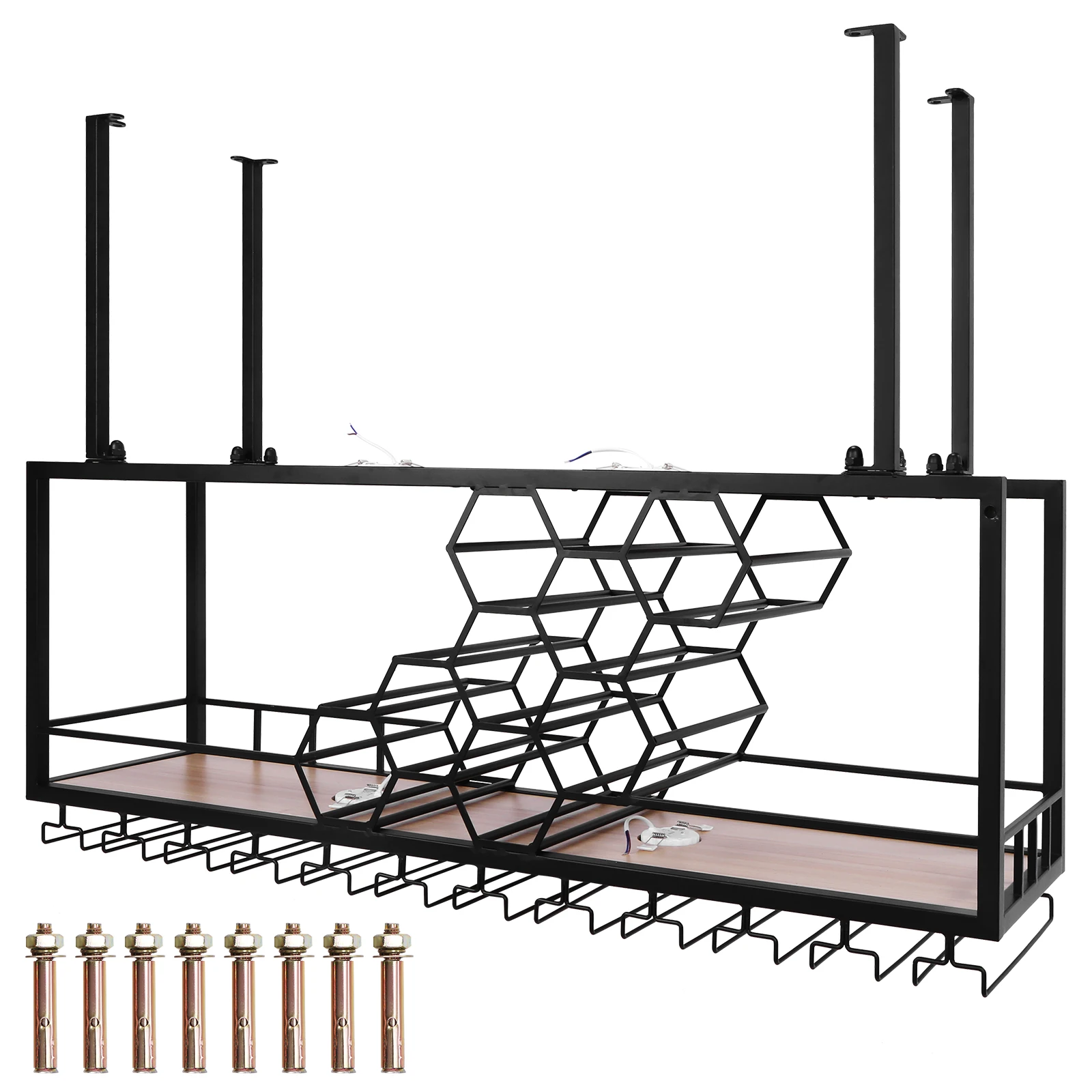 Metal Hanging Wine Rack Bar Cabinet Open Cabinets Wine Rack Elegant Stands Home Hanging Vitrinas High End Bar Furniture