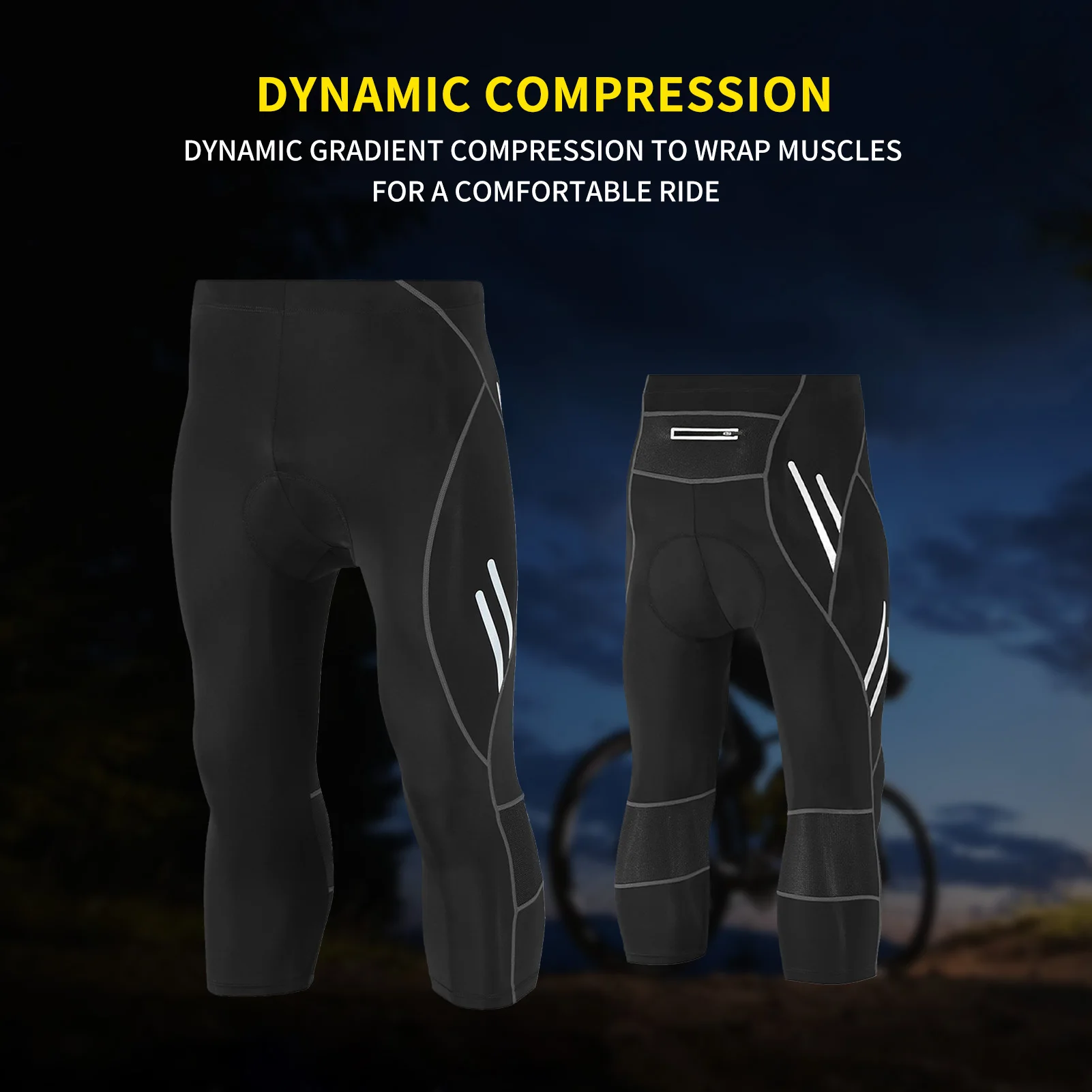 Men's Padded Bike Shorts Mountain Bike Shorts High-Elastic Outdoor Riding Wear Padded for Men Biking