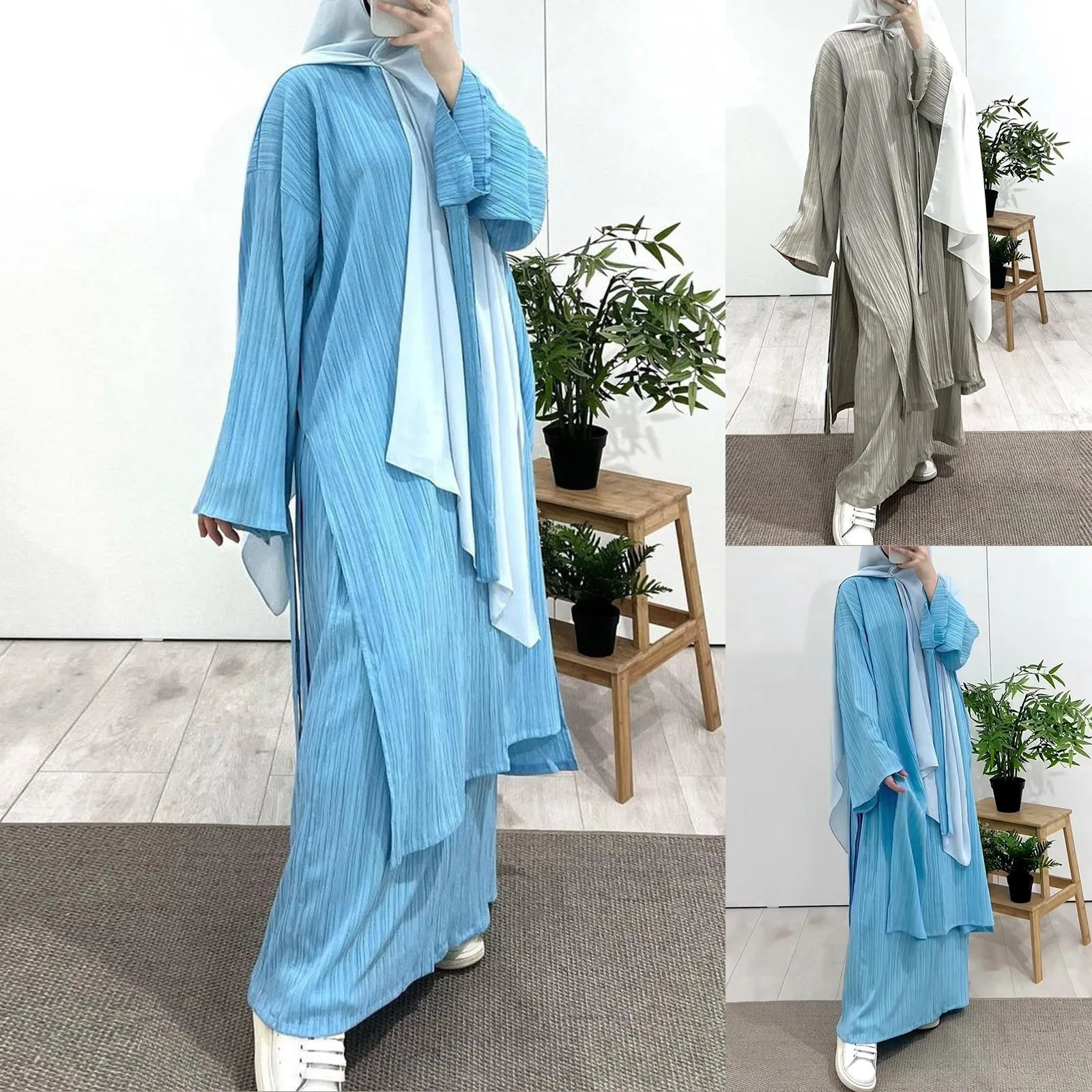 

Абайя с комплектом химаба цзилбаб 2 шт. Рамадан ИД длинный хиджаб платье мусульманская молитвенная одежда для женщин турецкий исламский Дубай наряд