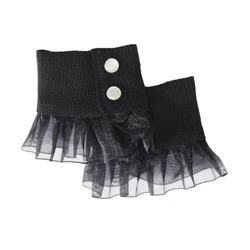 Decorated Sheer Wrist Cuffs Spring Summer Lovely Skirt Removable Sleeves Flounces Wrist Sleeves for Women Sweet Girls