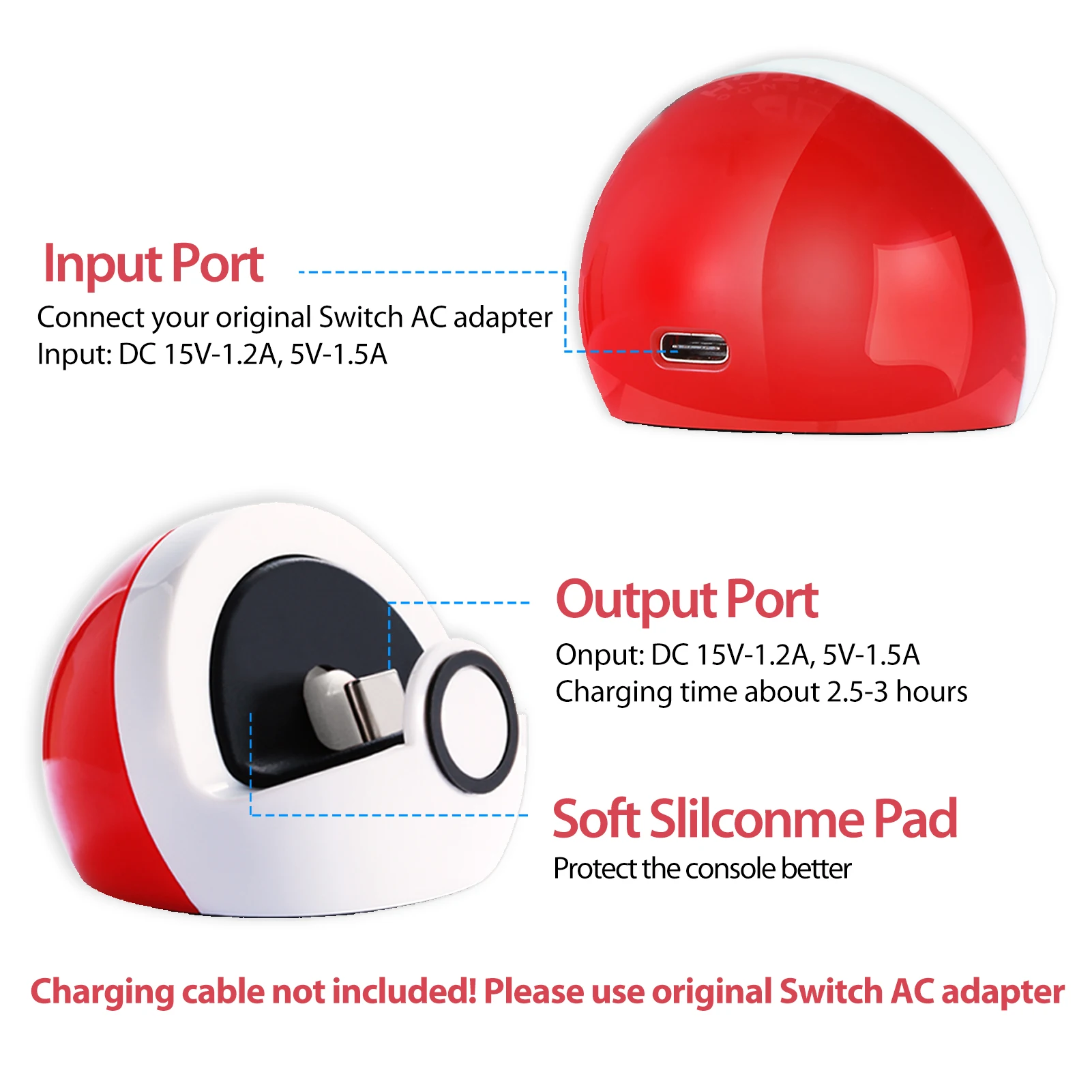 SIWIQU Portable Tiny Charging Stand For Nintendo Switch/Switch Lite/Switch OLED,Type-C Port Switch Game Accessorie,No Projection