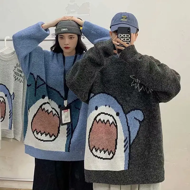 

Sweater Women's Winter Cartoon Harajuku Korean Y2k Oversized Turtleneck Hip Hop Loose Knit Jumper Pullover Couple Sweater Y2k