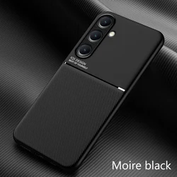 Sleek Leather Magnetic Matte Phone Case - Ultra Thin Protection Cover - A53 5G (Black)