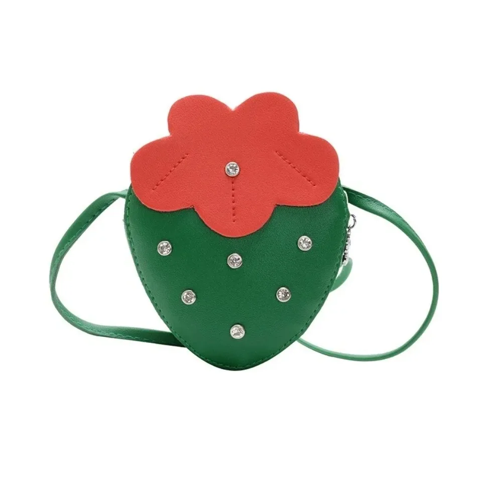1 Pcs Children Small Bag Strawberry Crossbody Bag Cute Little Girl Zero Wallet Versatile Fashion Shoulder Bag Trend Kids Handbag