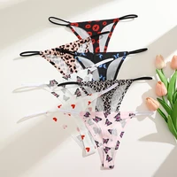String sans couture à fines bretelles pour femme, culotte taille basse, haute flexibilité, sous-vêtement sexy, slip femme, dos en T, confortable, 4 pièces 5