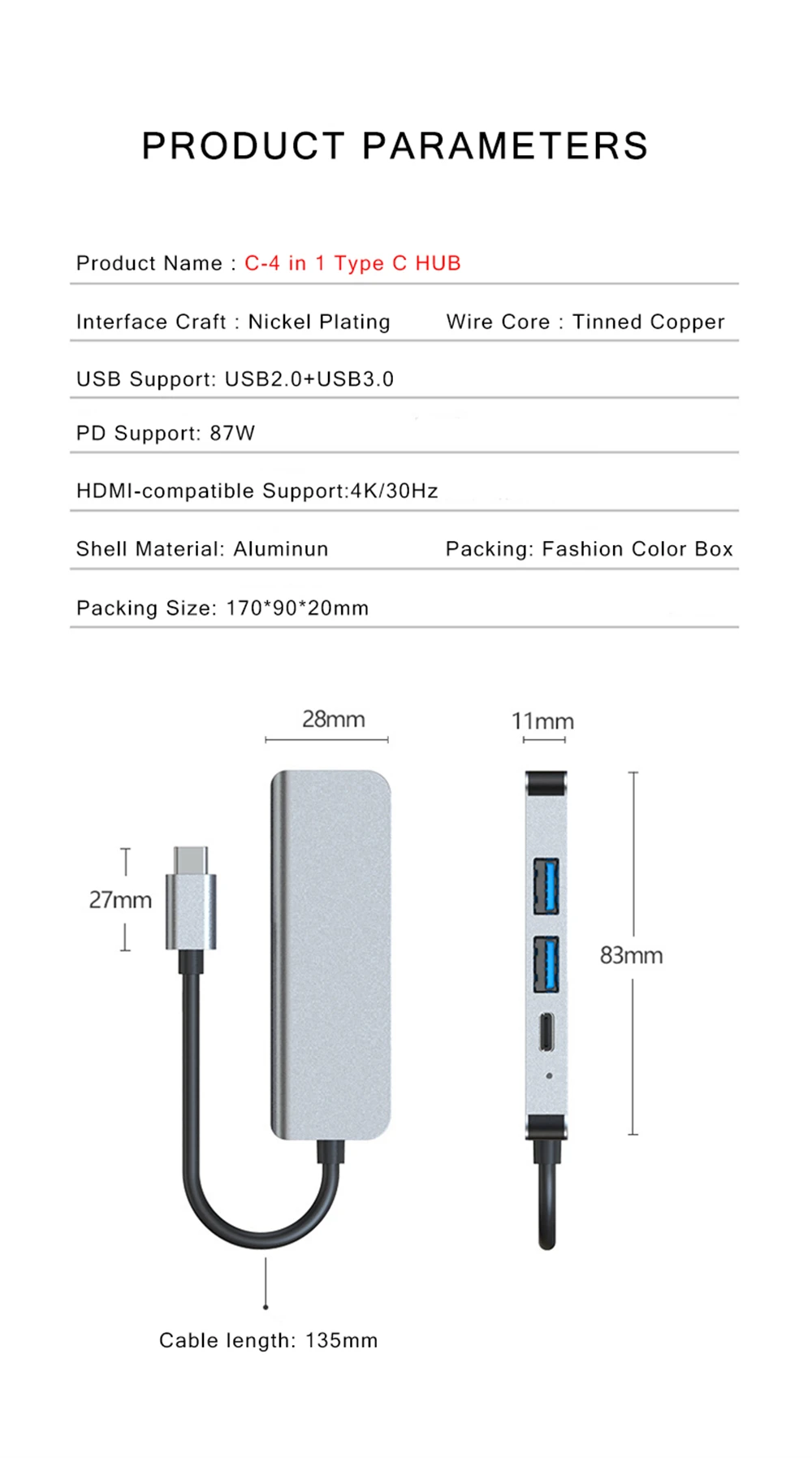 airies usb en type adaptateur compatible hdmi avec lecteur de carte charge rapide pd pour ordinateur portable