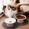 Cat Bowl Ceramic Pet Bowls Cat Dog Bowl Dish Pet Food Plate Kitten Water Dish Feeder  Dog Bowl Feeder for Cats Pet Accessories