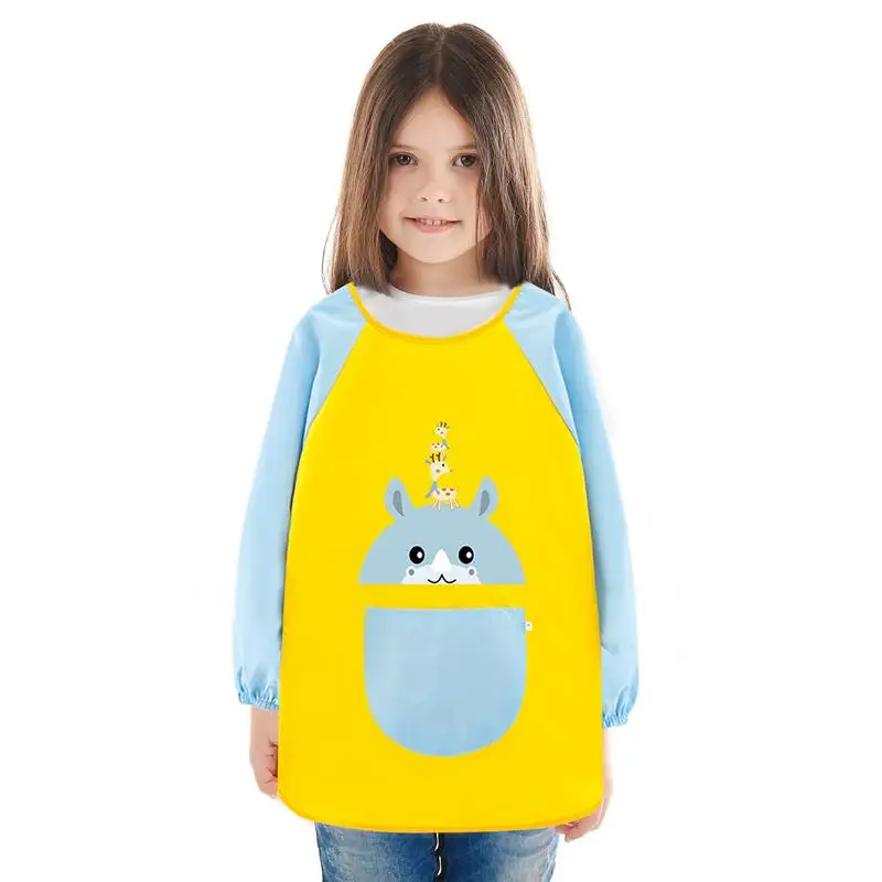 

Children's Painting Apron for Children Waterproof Kid Art Apron Waterproof Kids Painting Aprons with Long Sleeve for School Art