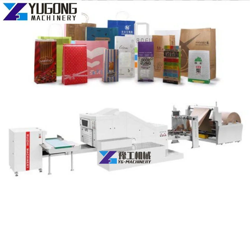 Macchina Per La Produzione Di Sacchetti Di Carta Kaki Completamente Automatica Con Macchina Per Sacchetti Di Carta In Linea Con Stampa Ecologica A 2/4