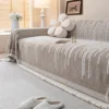 Fluffy Lines Stripes Jacquard Sofa Towel with Tassels, Double-side, for Living Room Camping Picnic Large Blanket Leisure Relax 6