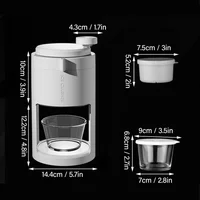 Machine à glace pilée manuelle avec gobelet en verre pour smoothies, broyeur de glace, lame 40Cr13, machine à cones de neige pour usage domestique 5