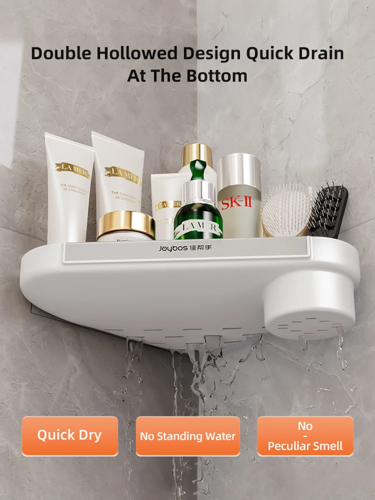 Bathroom Shower Shelf No Drill Wall-mounted Corner Shelf Organizer Luxury Plastic Bathroom Shower Holder Organizer Storage Rack Wall Mounted Storage Box Bathroom Shelf Bathroom Shelf Rack Bathroom Storage Rack Wall Shelf Organizer Storage Tray Wall Shelf