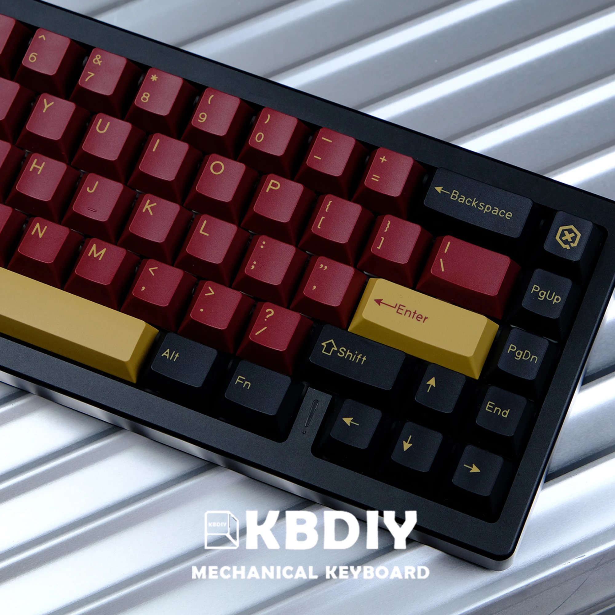 Kbdiy-teclas Gmk Red Samurai Custom Cherry Profile Teclas Pbt para Teclados Mecânicos Caps Iso Double Shot Conjunto de 173 Teclas
