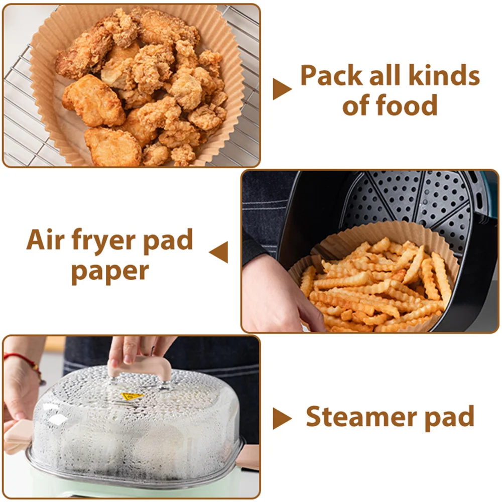 Air Fryer Disposable Paper Liner Non-Stick Mat Steamer Round Paper Baking  Mats Kitchen AirFryer Baking Accessories - AliExpress