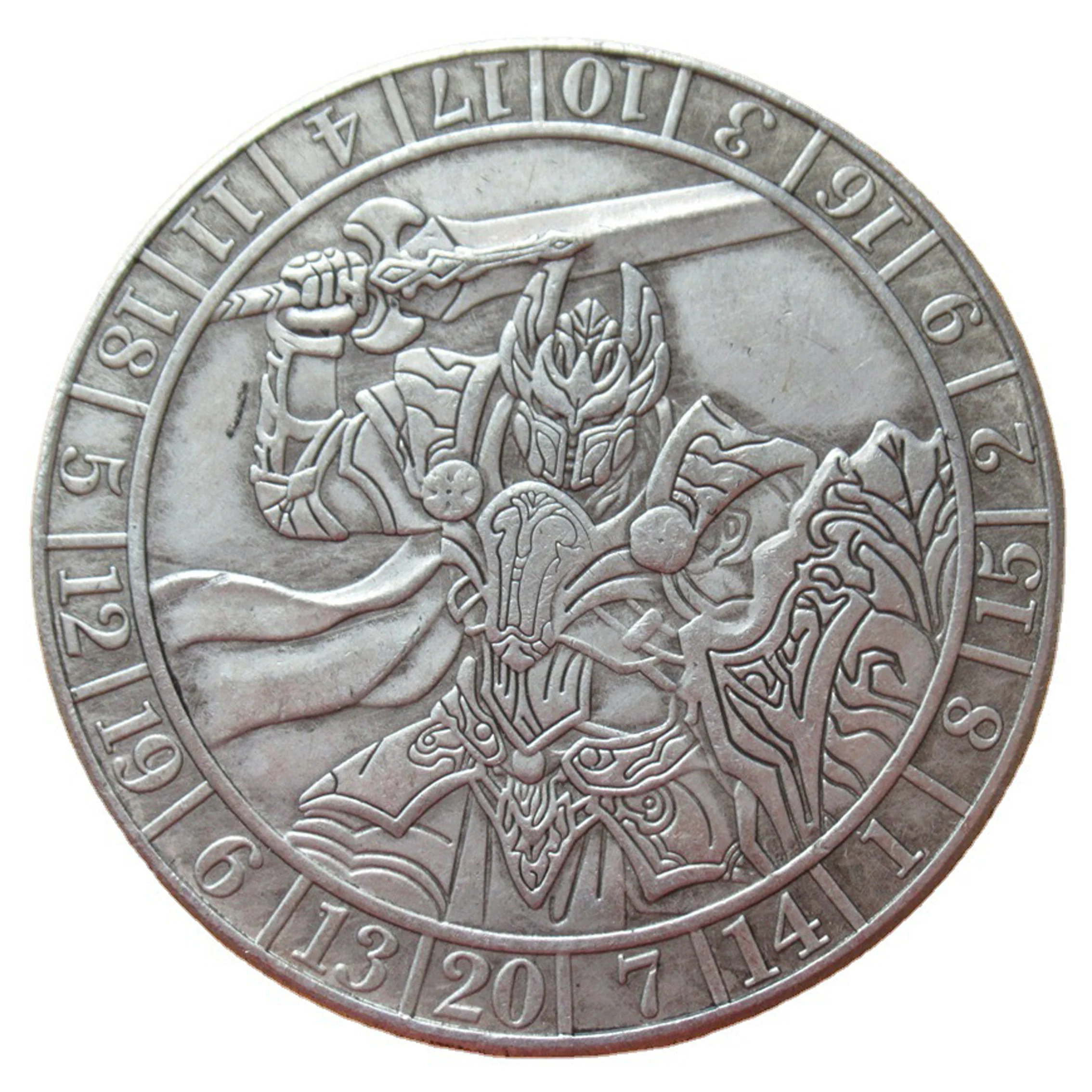 

Roaring Knight Pattern 38mm Fine Coin Wishing Coin Magic Prop Lucky Coin Birthday Gift Home Decoration Collectible