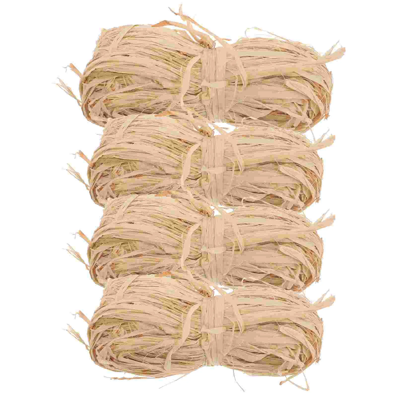 

4 Bundles of Raffia Straw for Florist Bouquets Ribbon For Gift Wrapping Raffia Ribbon for Crafts