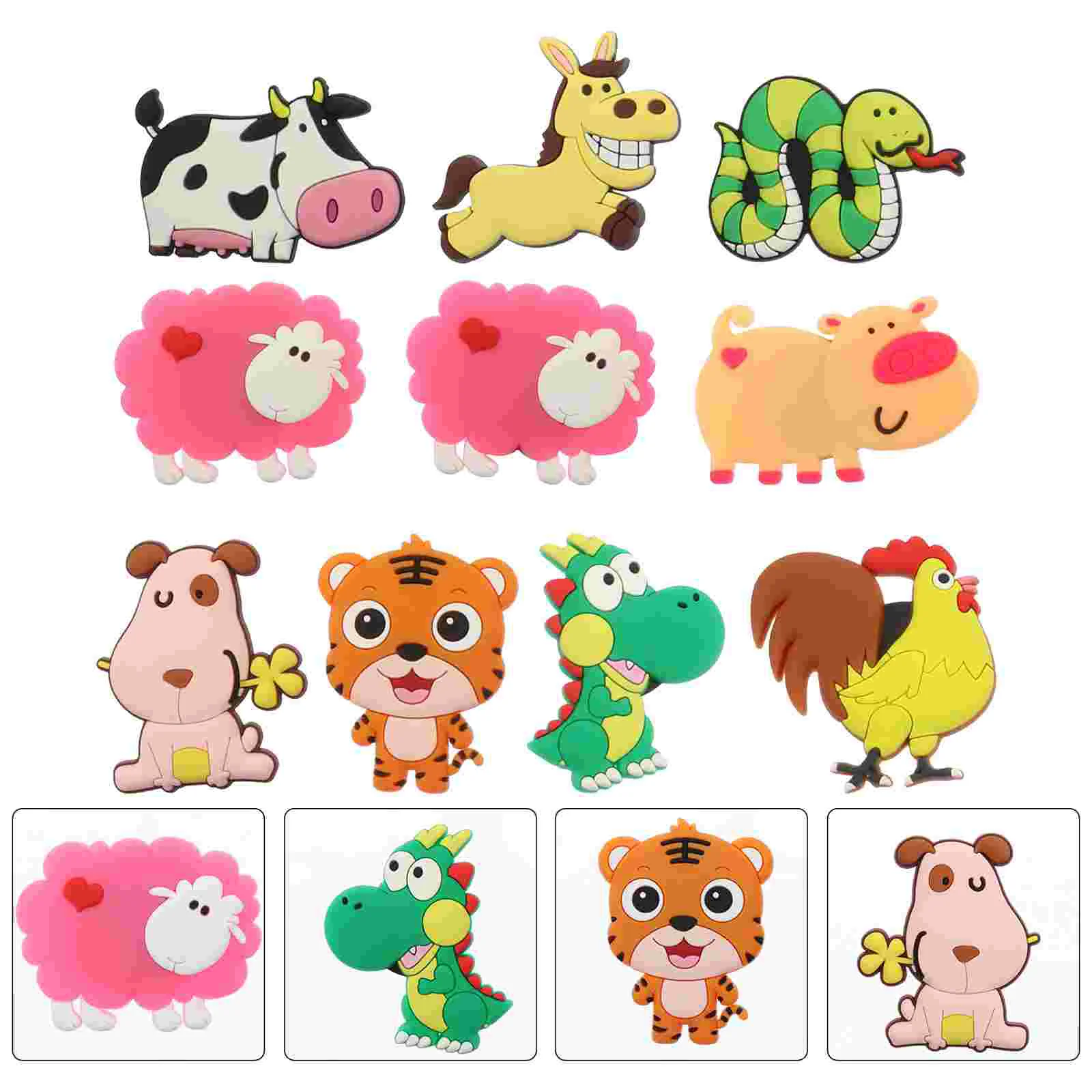

Animal Fridge Magnet Silicone Magnet Fridge Magnet 3D Cartoon Sticker Toy for Kid Diy Office Whiteboard Gadget Mixed Style