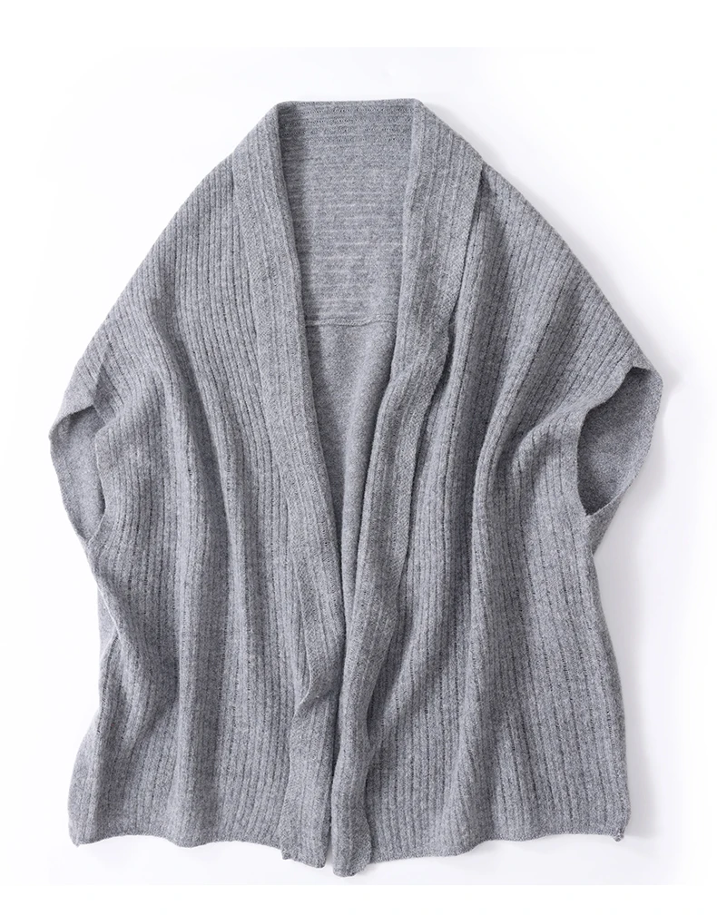 100 % Wolle, Übergröße, gestrickt, Poncho, lockerer Schal, Damen, irischer Wickel, leicht, weich, warm, feine Wolle, gemütlicher Umhang, Herbst-Winter-Cardigans – Detail 10