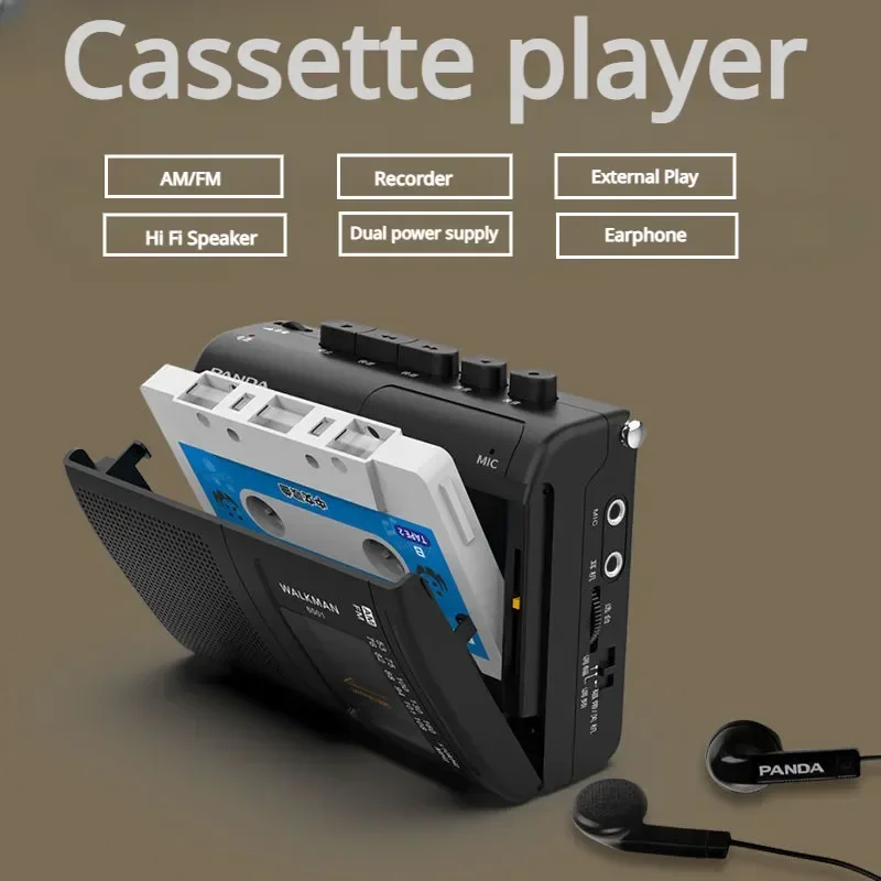 Nastro Portatile Radio Am/Fm Lettore Musicale A Cassetta Retrò Registratori A Nastro Walkman Con Supporto Per Altoparlante Riproduzione Di Cuffie Da 3