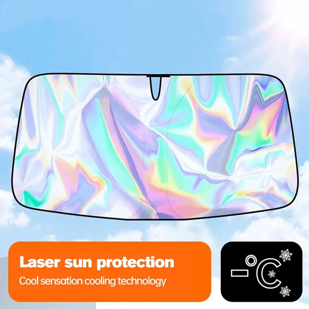 Car Sunshade Summer Front Windshield Laser UV Sun Shade Protector For Auto Interior Protection Accessories 2 Size N8F9
