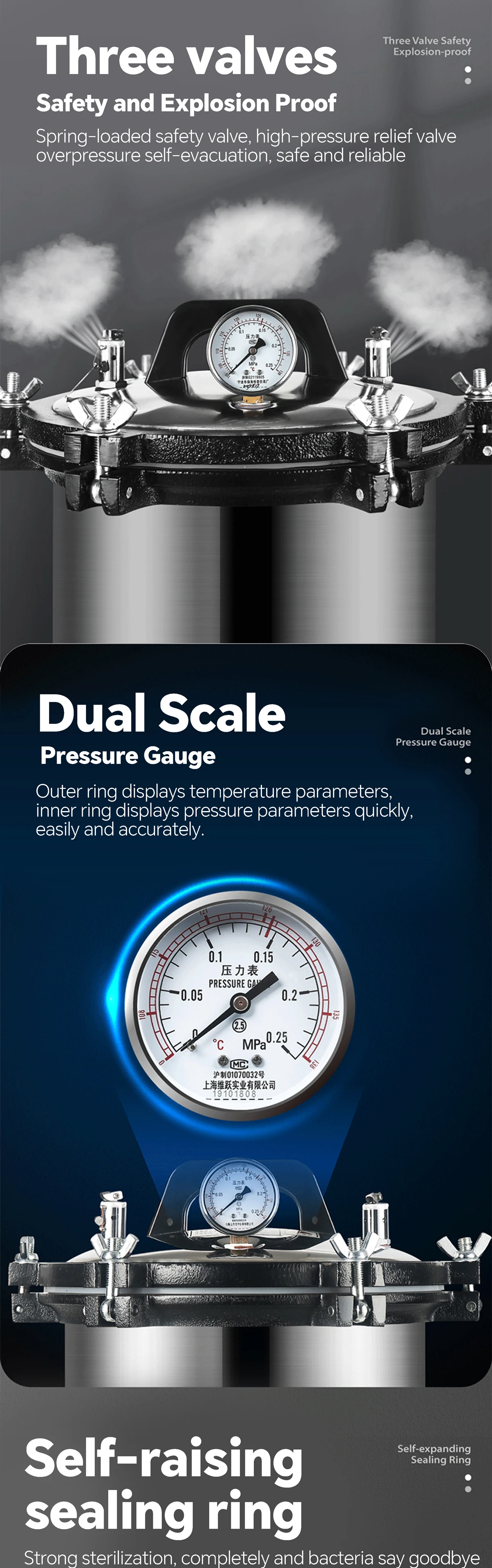 Sda768e398ed74dd7a1be01df1ed94e15Z 12L/18L/24L Automatic Sterilization Autoclave Pot, Digital Display Timed Autoclave Sterilizers for Lab Surgical Mushroom Mallzona