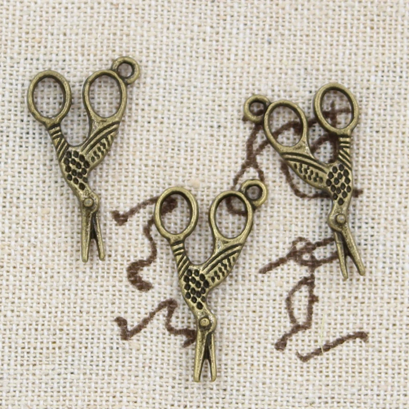 12 stücke Charms Schere Sewings 28x15mm Antike, Der Anhänger fit,Vintage Tibetischen Bronze Silber farbe, DIY Handgemachten Schmuck