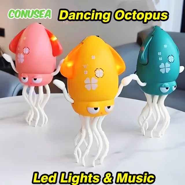 Poulpe dansant électronique pour animaux de compagnie, jouets lumineux, anti-Stress interactif, anti-Stress, pour tout-petits, bébés, enfants et adultes 2
