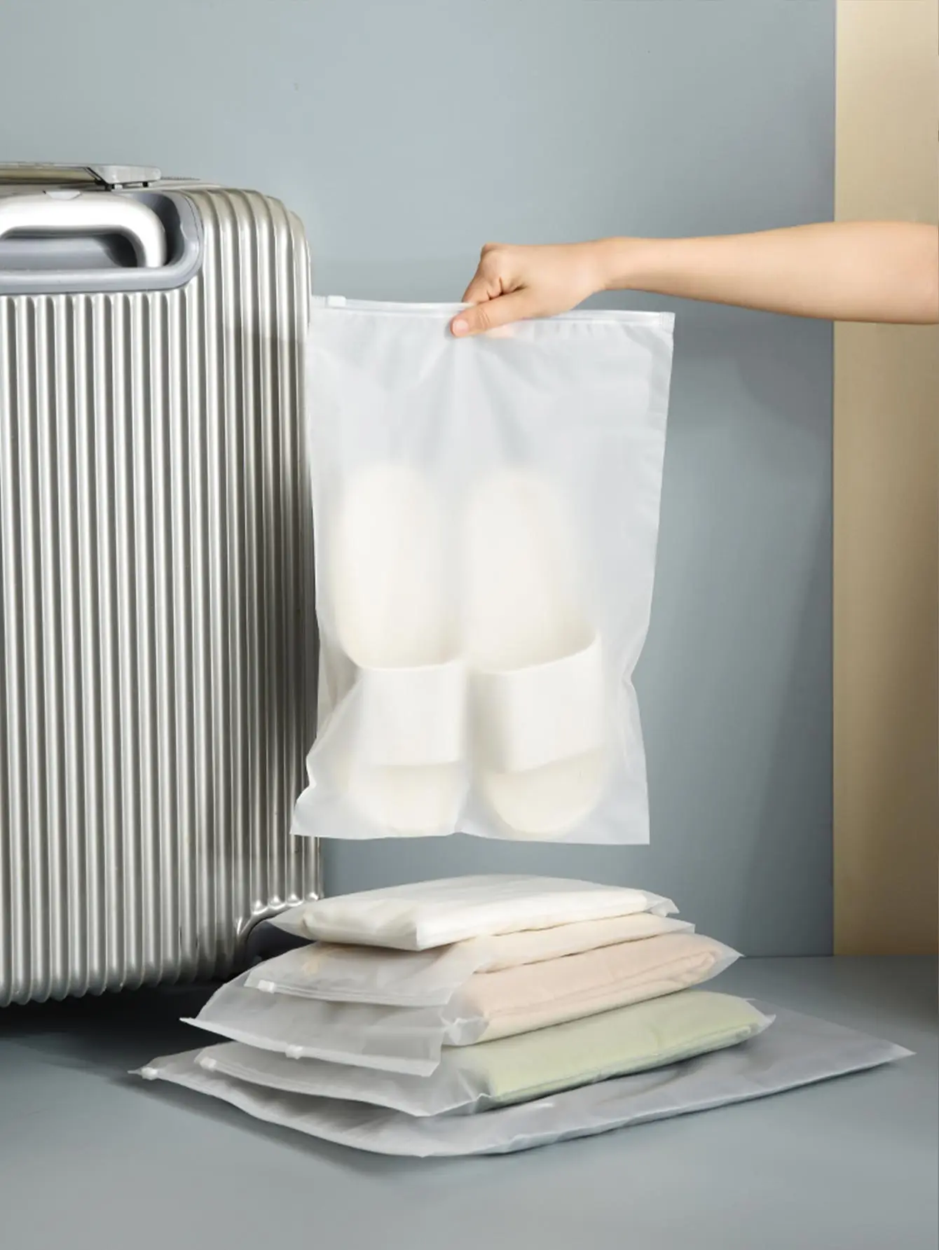 WORTHBUY 10PCS Clothes Storage Bag With Zipper Travel Portable Bags For Underwear Socks Shoe Bag Waterproof Luggage Organizer 3