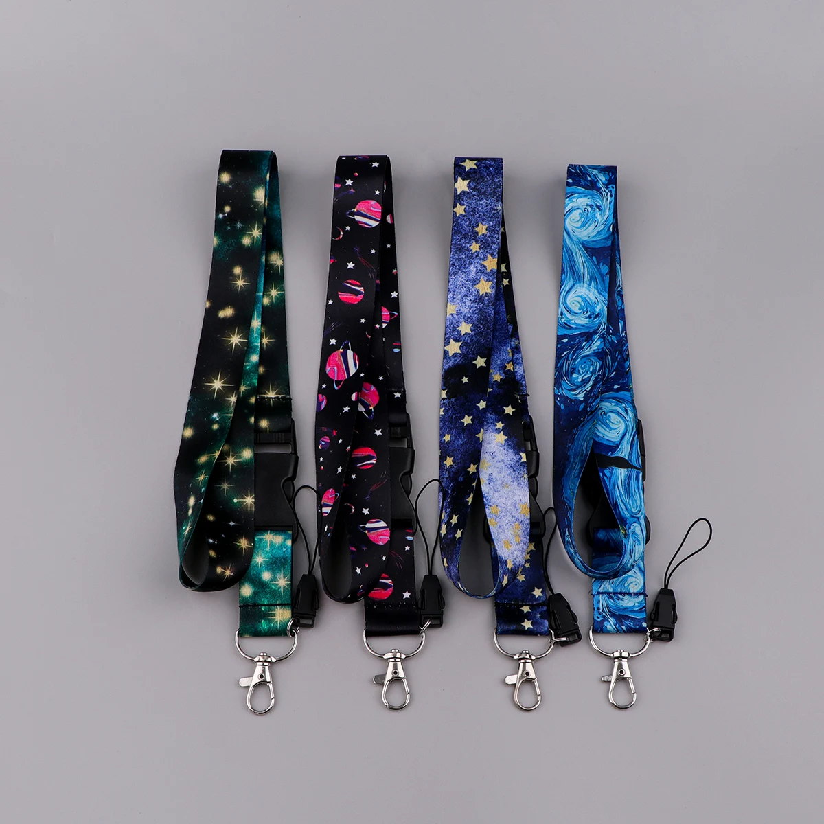 Lanyard-Schlüsselanhänger mit Sternenhimmel-Aufdruck, niedliches Band zum Aufhängen, Seil, Schlüsselanhänger, Handy-Anhänger, Umhängebänder, Schlüsselanhänger – Detail 3