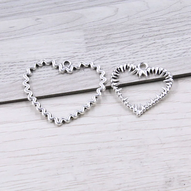 

15Pcs 2 Styles Photo Color Charms Love Metal Alloy Heart Pendant For DIY Jewelry Craft Accessories Marking Find