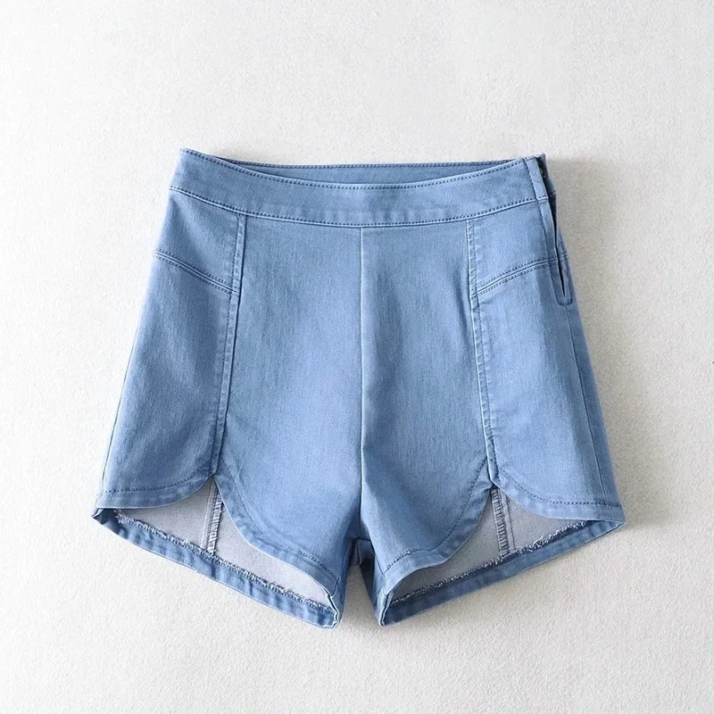 Korean Style Denim Shorts 2024 Summer High Waist Elastic Hip Bag Thin Slim Hot Shorts Summer Streetwear Jeans Offlice Lady 2024