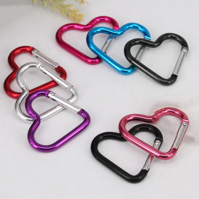 10Pcs Heart Shaped Carabiner Clip - Heavy Duty Carabiner for Keys