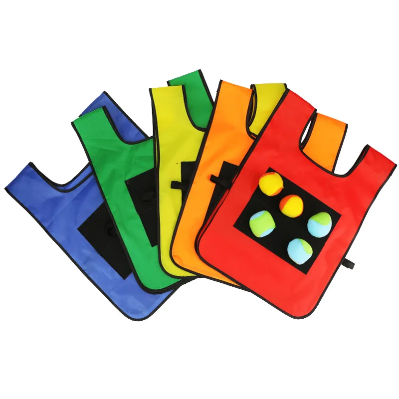 Outdoor Sport Game Props Vest Sticky Jersey Vest Game Waistcoat With Sticky Ball Throwing Toys For Children Kids Sports Toy