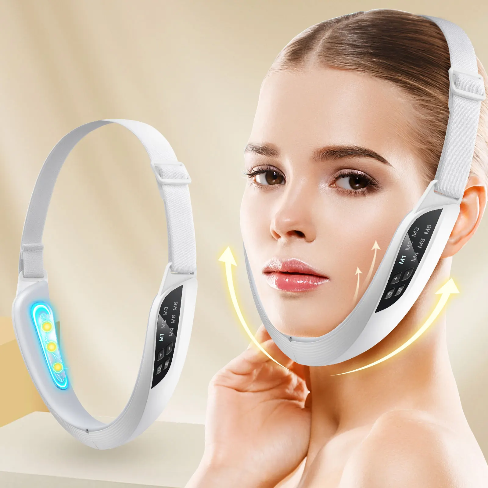 EMS Microcurrent Face Lifting Massager V Line Facial Slimming Machine Lift Up Tape Double Chin Remoer Skin Tightening Beauty