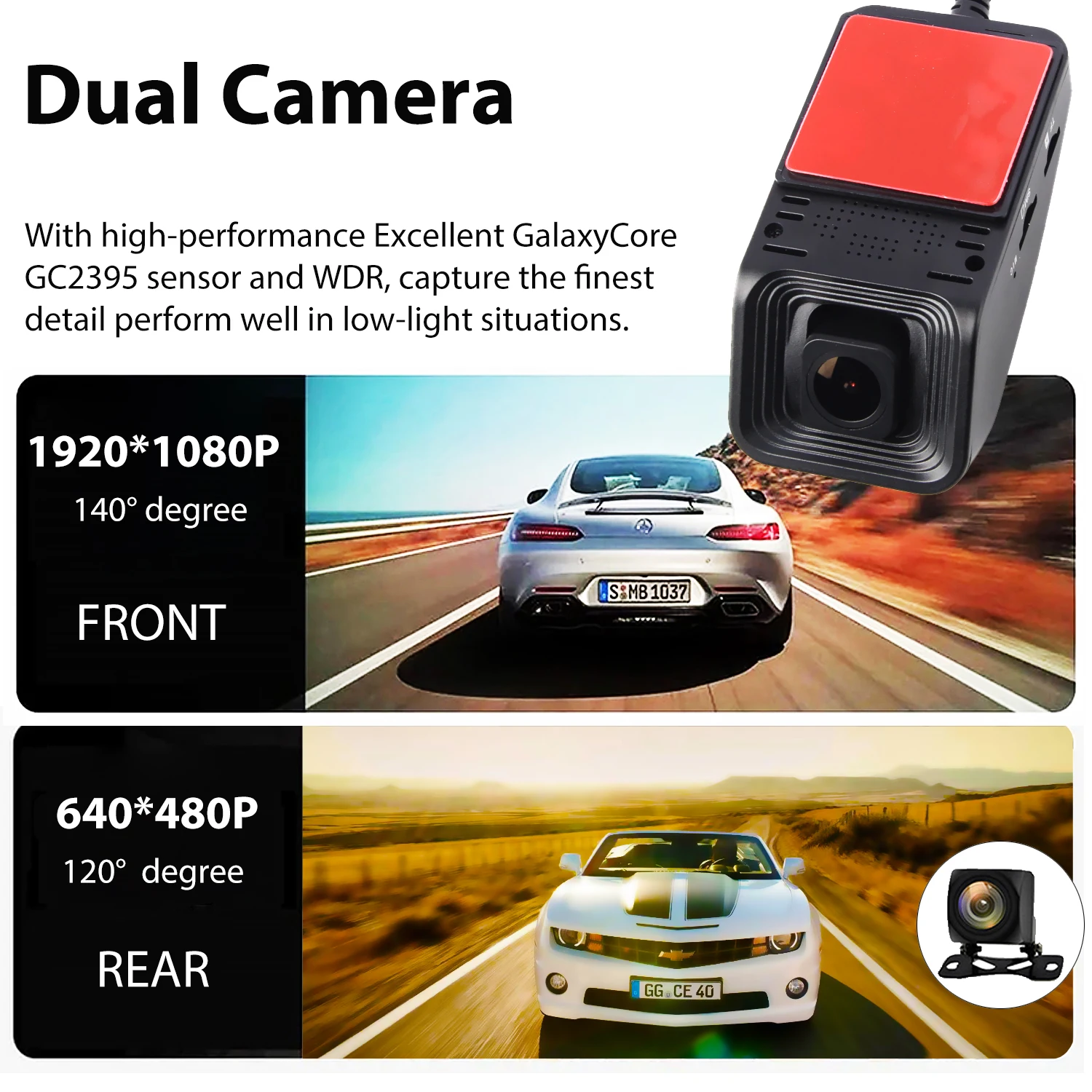 Bluavido 4G Mini Dash Camera With Front Inside Cam Recording