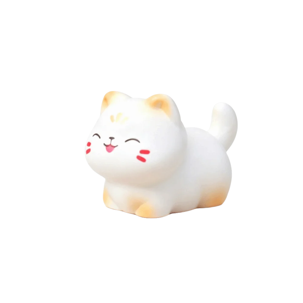 Charming DIY Cartoon Cat Resin Figurine - Kawaii Animal Home Decor Ornament