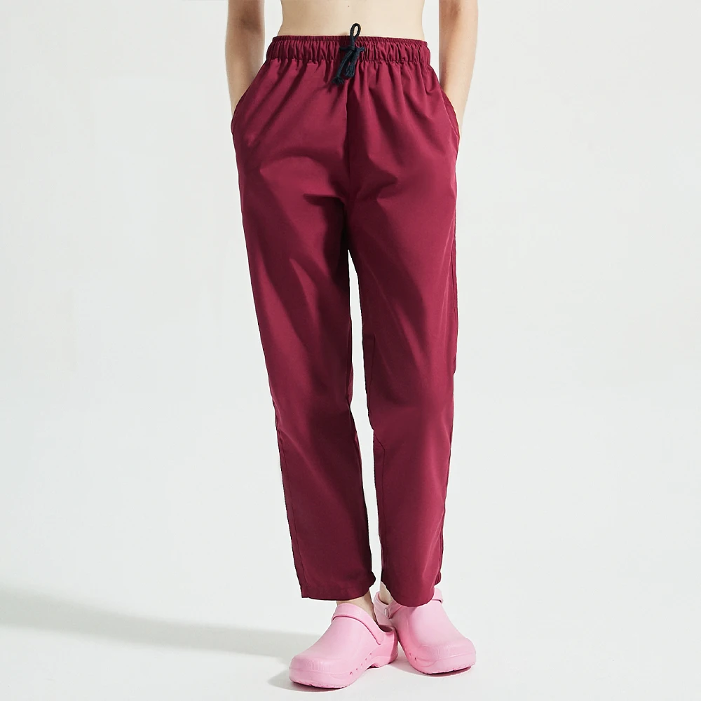 Multicolors Elastic Waist Drawstring Scrubs Pants Medical Nurse Uniforms Bottoms Beautician Lab Work Trousers Hospital Workwear