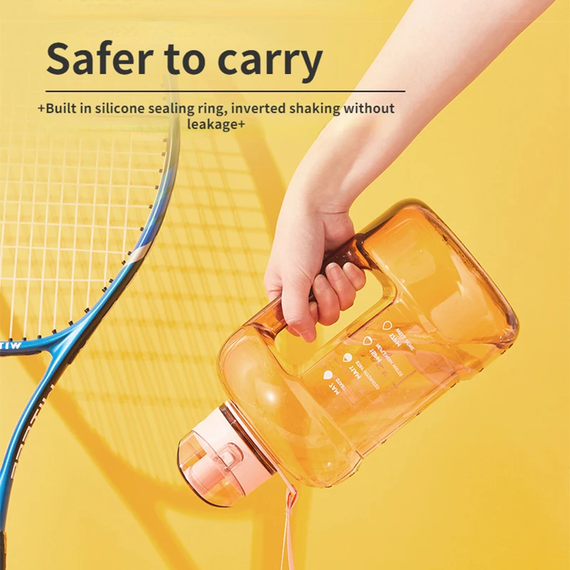 1,5 l/2 l BPA-freie Sportflasche mit Wasserkocher, 1 Gallone, große Kapazität, Tritan-Wasserflasche mit Strohhalm, Trinkflasche, Flaschenbecher_voghion.com