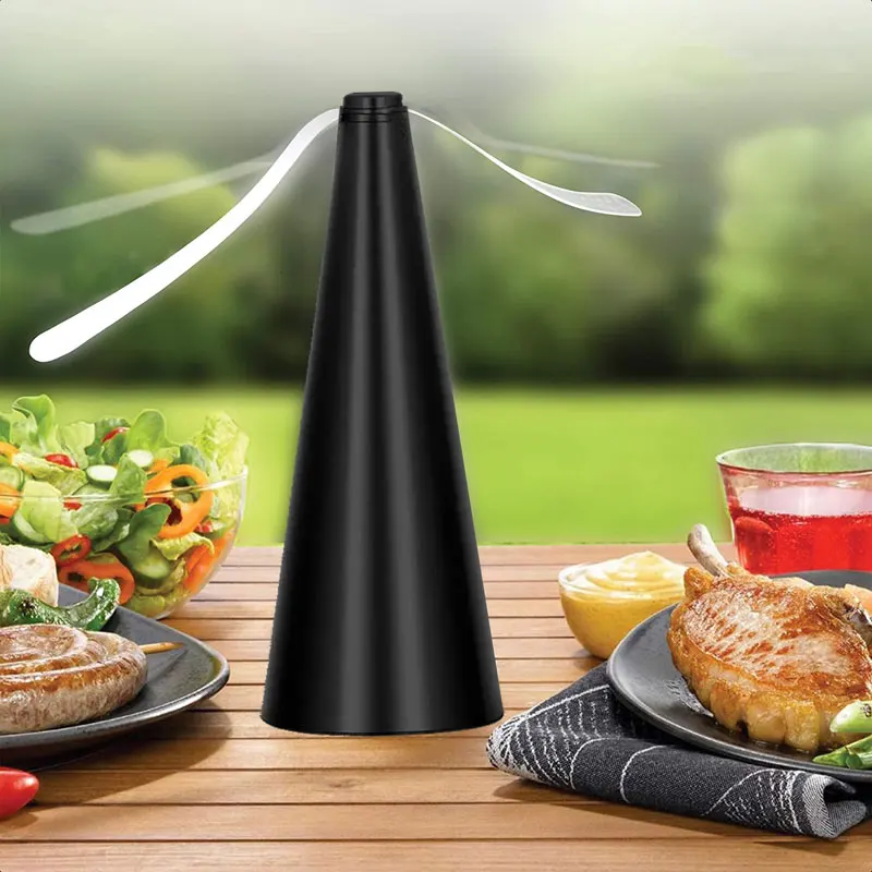 Fly Fans for Tables with Soft Blades, USB or Batteries Powered, Soundless and Portable Fly Fan Keeps Your Food Clean