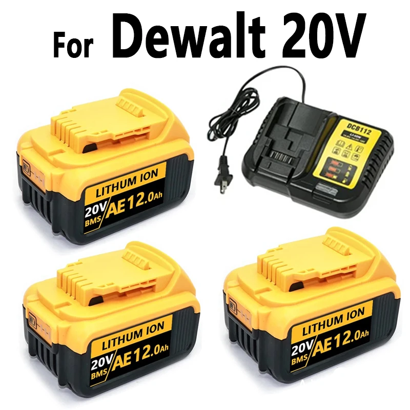 

1-3piece 20V 6.0Ah 8.0Ah 12.0Ah DCB200 18650 Replacement Li-ion Battery for DeWalt MAX DCB205 DCB201 DCB203 Power Tool Batteries