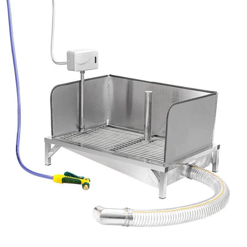 304StainlessSteelAutomaticFlushingDogToiletIndoorStraight