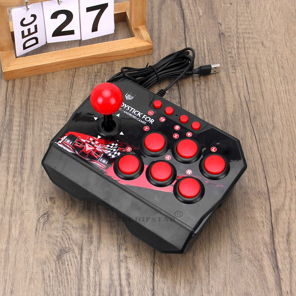 4 In 1 USB Wired Game Joystick Retro Arcade Console Rocker Fighting