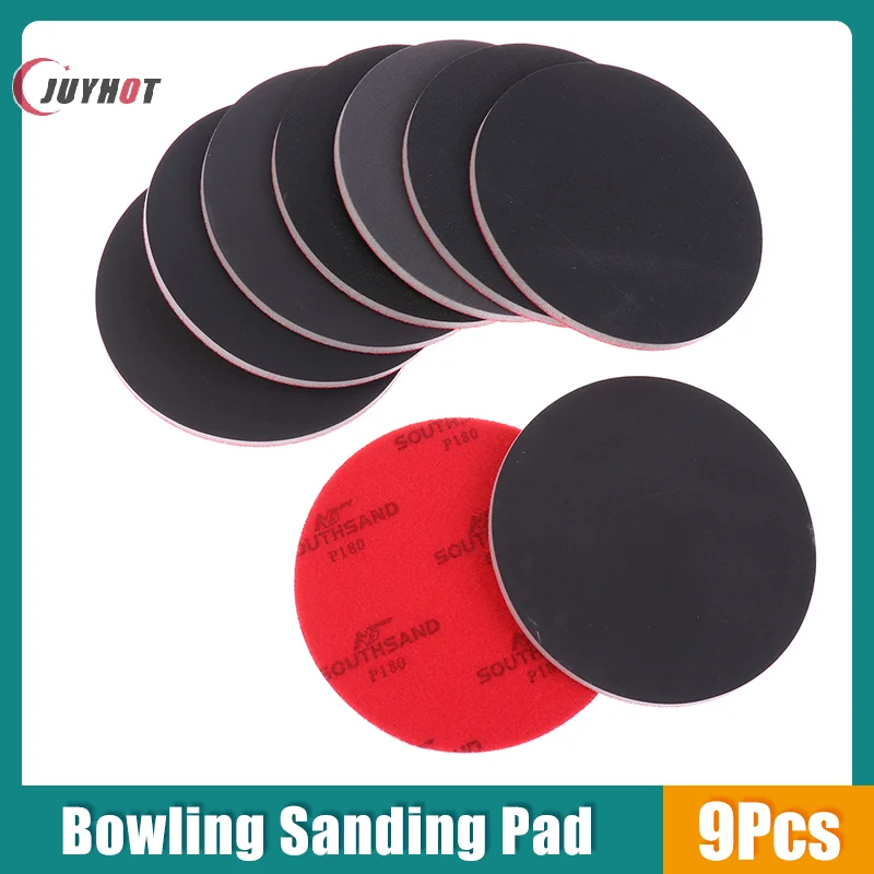 9 Pieces/set Bowling Sanding Pads Resurfacing Polishing Kit Bowling Cleaner Portable Pad Ball Polishing Cleaner