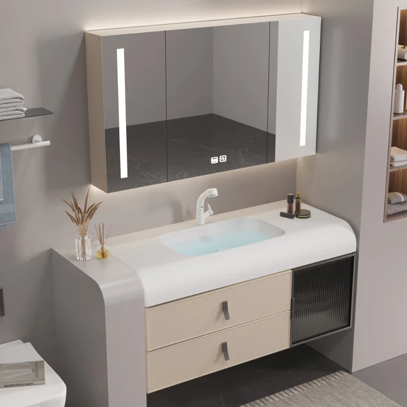 Whole Washbin Bathroom Cabinet Combination Modern Minimalist Oak Washstand Hand Washing Washbasin Bathroom Cabinet