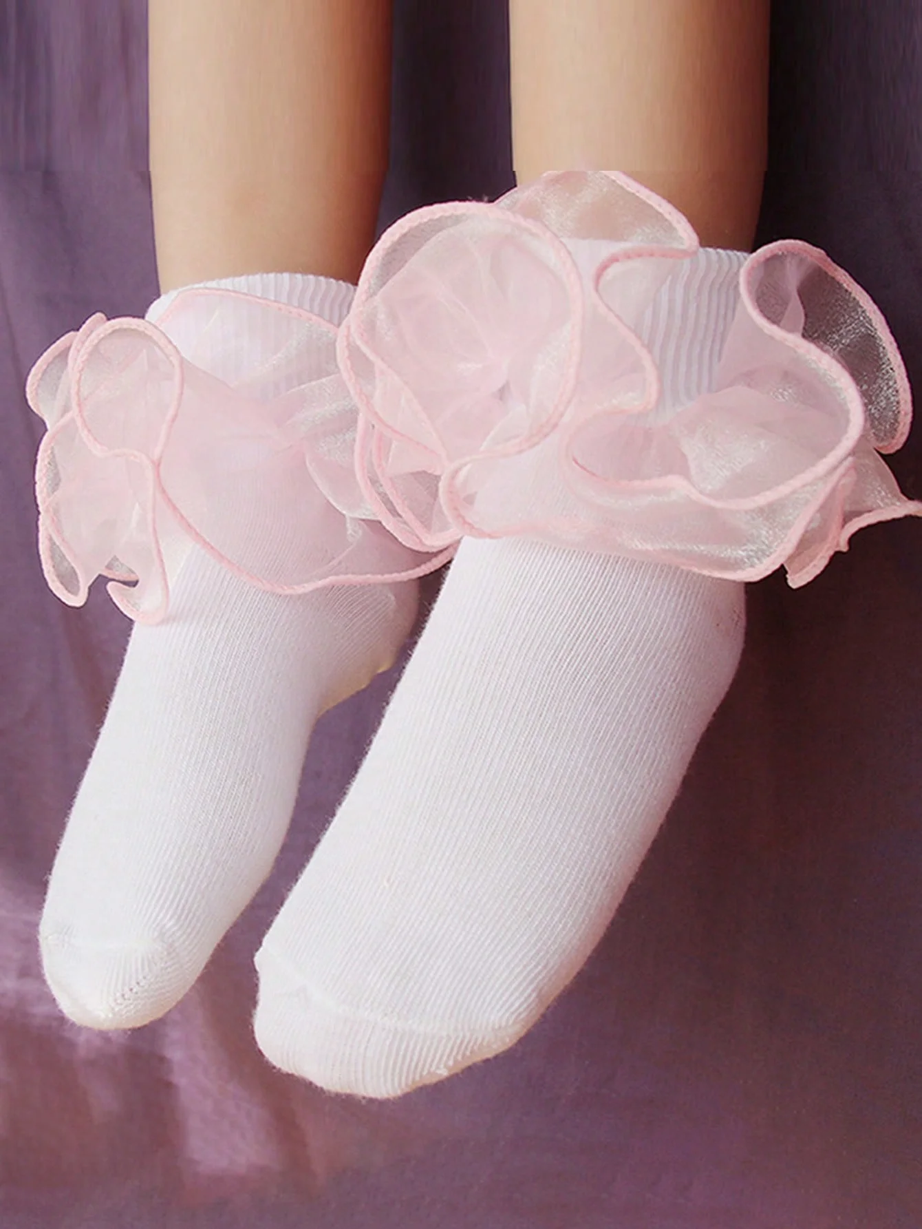 1 Paar süße Baby-Mädchen-Knöchelsocken mit Rüschenkanten, weiche, atmungsaktive Prinzessinnensocken, geeignet für den Alltag von Mädchen im Alter von 1-11 Jahren. – Detail 17