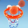 Funny Kid Bath Toys Plastic Bathtub Basketball Hoop with 3 Balls Educational Shooting Game Toy Children Shower Boys Girls 4