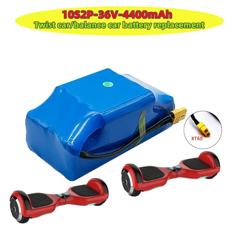 

High quality 36V balanced car, twisted car with battery replacement, built-in BMS charging protection, 10S2P, 4400mAh/9800mAh