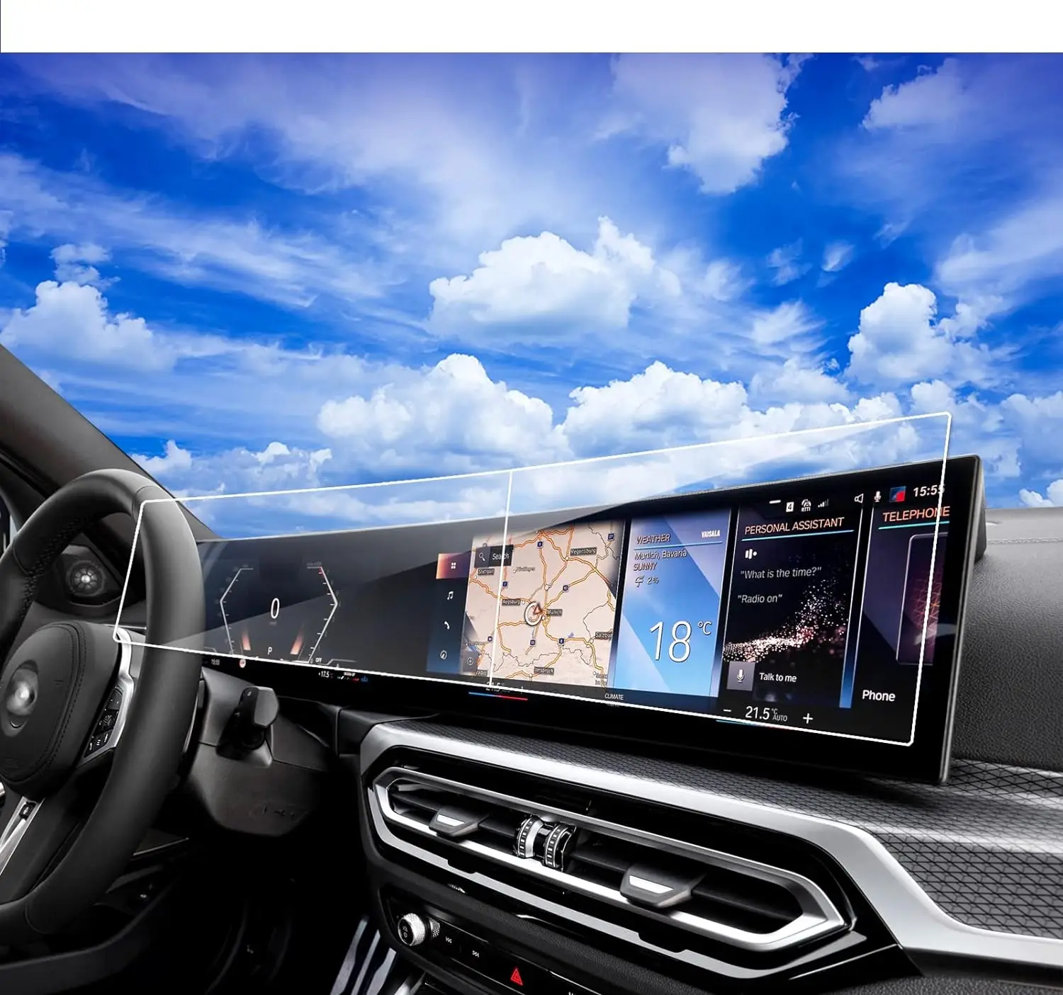 

2 шт. закаленное стекло для защиты экрана для 2023 2024 BMW 3 серии седан навигация информационная система центр сенсорный экран