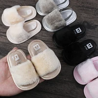 Baby Girls Plush Sandals Summer Open Toe Fur Princess Flats Walking Shoes for Toddler Newborn Infant 0-12M 1